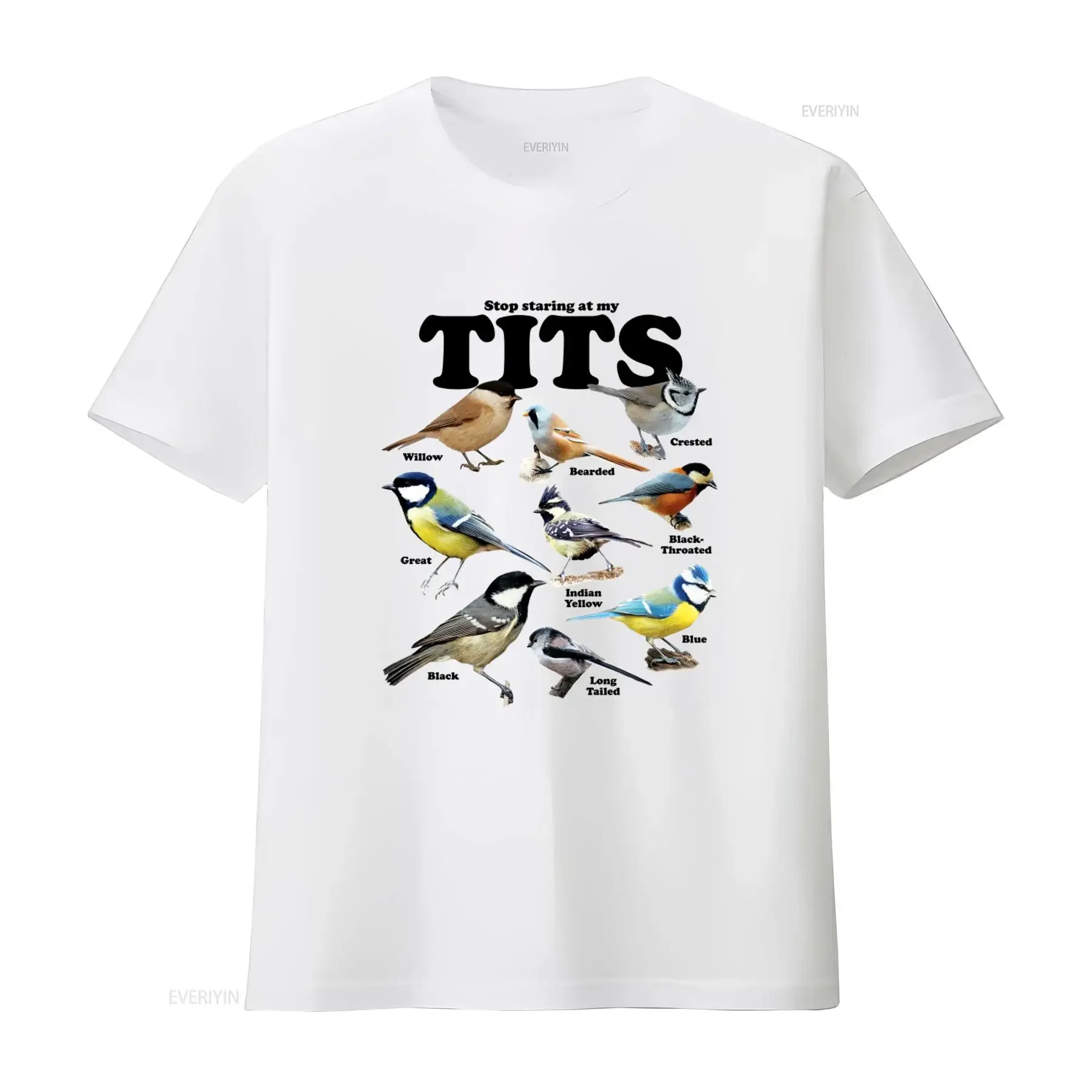 Stop Staring At My Tits Funny Bird T Shirt for  vintage Washed Unisex graphic Stretched Stylish designer clothes homme Soft