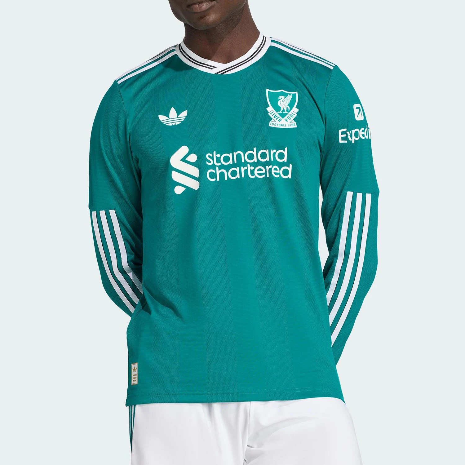 

Оригинальная мужская футболка Adidas для футбола и спорта, дышащая, приталенного кроя, с длинными рукавами, модель JV6460