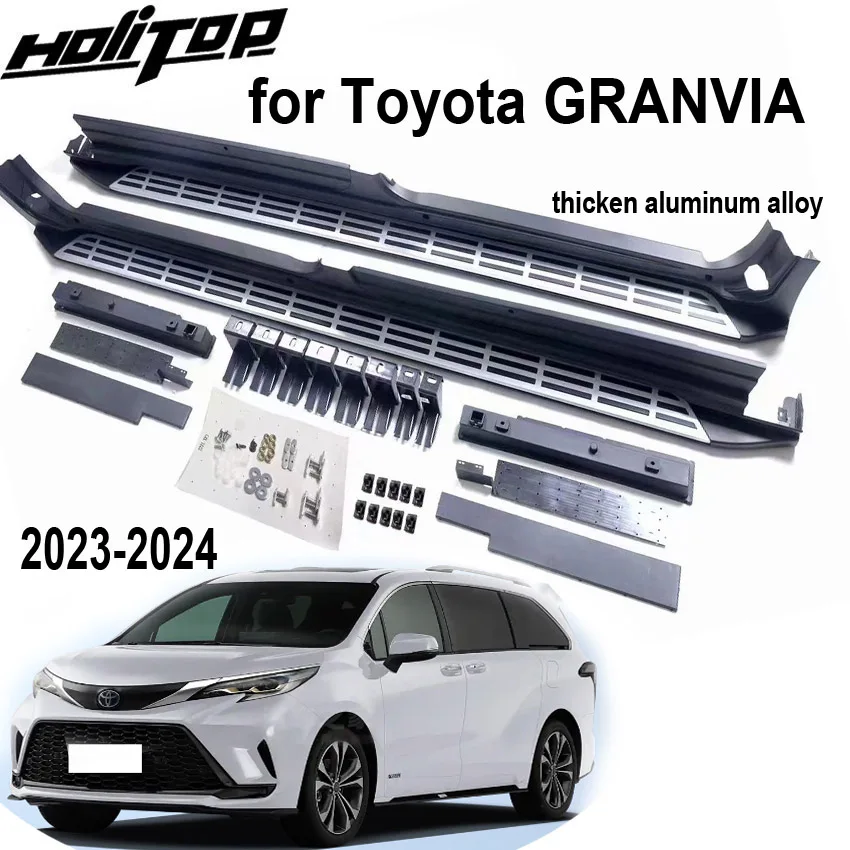 

Hottest side step running board foot board for toyota GRANVIA 2023-2024.OEM model.slap-up & Luxurious product.it can load 300kgs