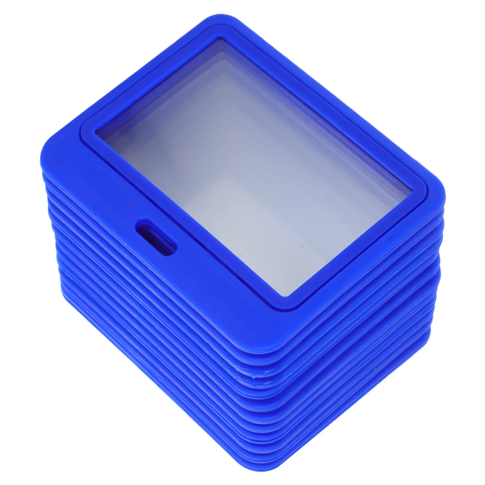 

12 шт. двусторонних прозрачных держателей для удостоверений личности, горизонтальные пластиковые защитные чехлы для бейджей, подходят для работы, офиса, школы