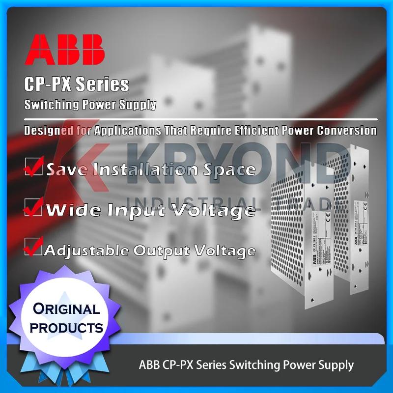 

ABB CP-PX 24V Switch Mode Power Supply for Industrial Application and Machinery Control with High Efficiency and Safety Standard