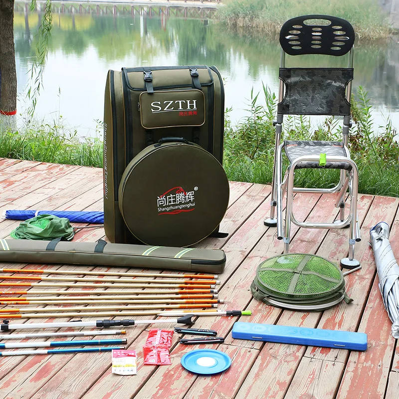 Fishing Chair Bag Large  Back Travel Rod Case Gear Padded Shoulder Pack Tackle Carrier for Bass Trout Salmon Angling Gear - view 5