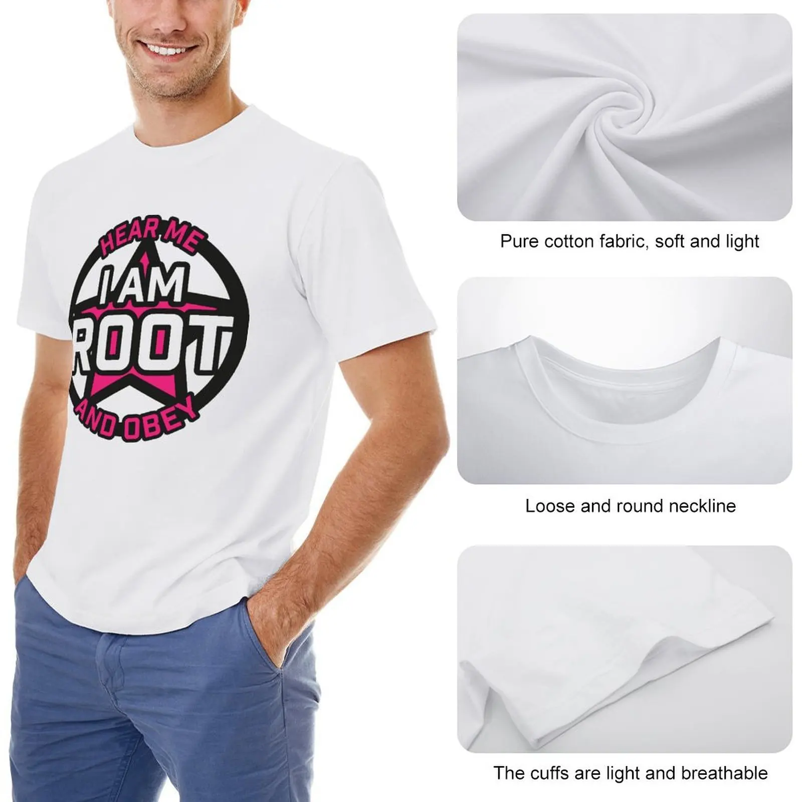 I Am Root for Sale Crewneck T-shirt Sport Top Tee Top Quality Graphic Travel Eur Size image 4