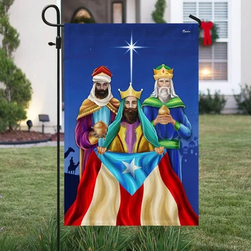 Three Kings Three Wise Men Bethlehem Star Puerto Rico Flag Nativity Welcome Flag HHZ UUV HHM WZZ