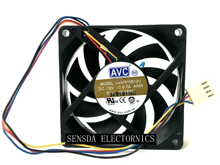 70mm Computer Cpu PWM Fan DA07015B12U DE07015B12U 70X70X15mm DC 12V 0.70A 4-P Computer Chassis for  AMD CPU Cooling Fan