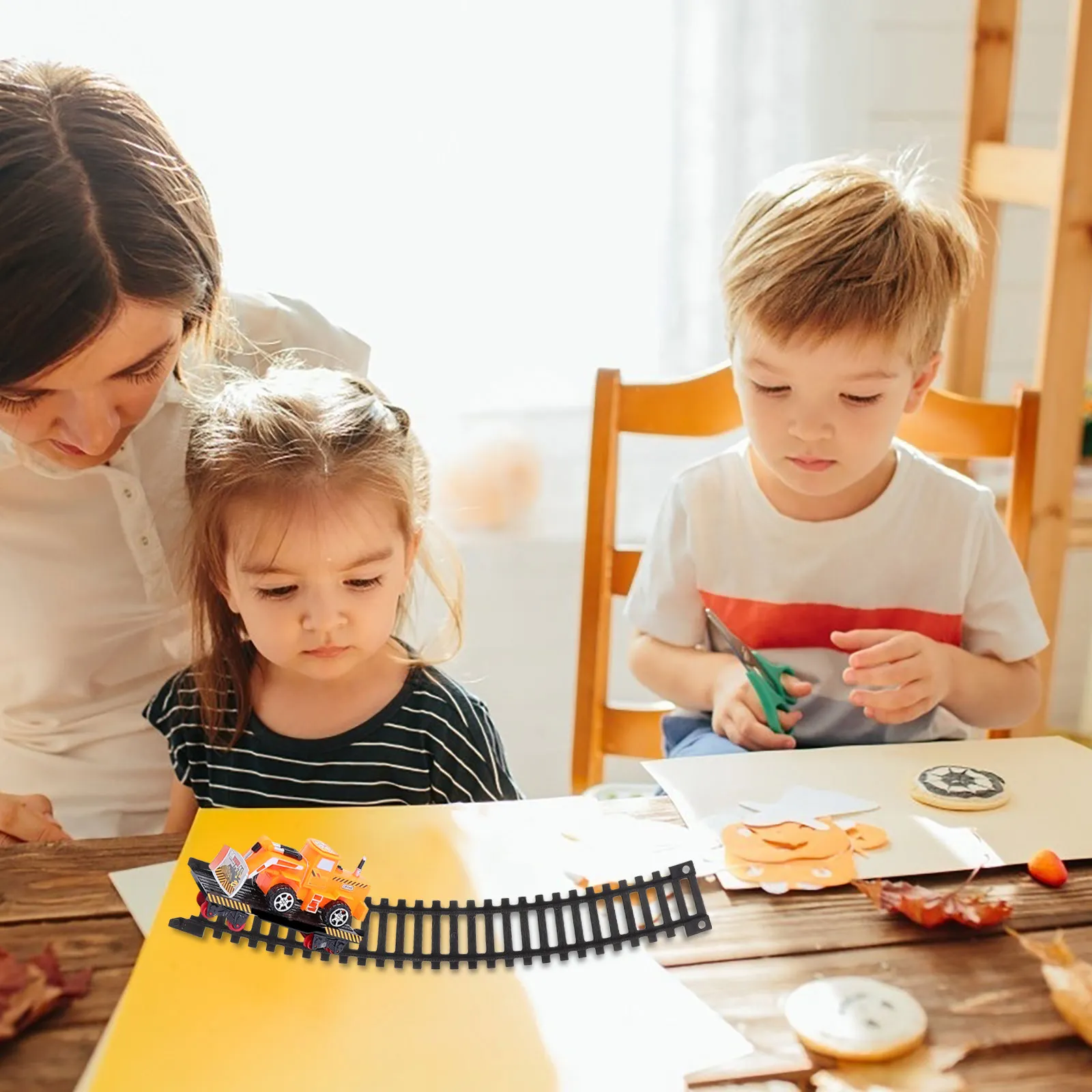 

5Pcs Plastic Railway Track Replacement Parts Electric Train Track Rail System Educational Play Set