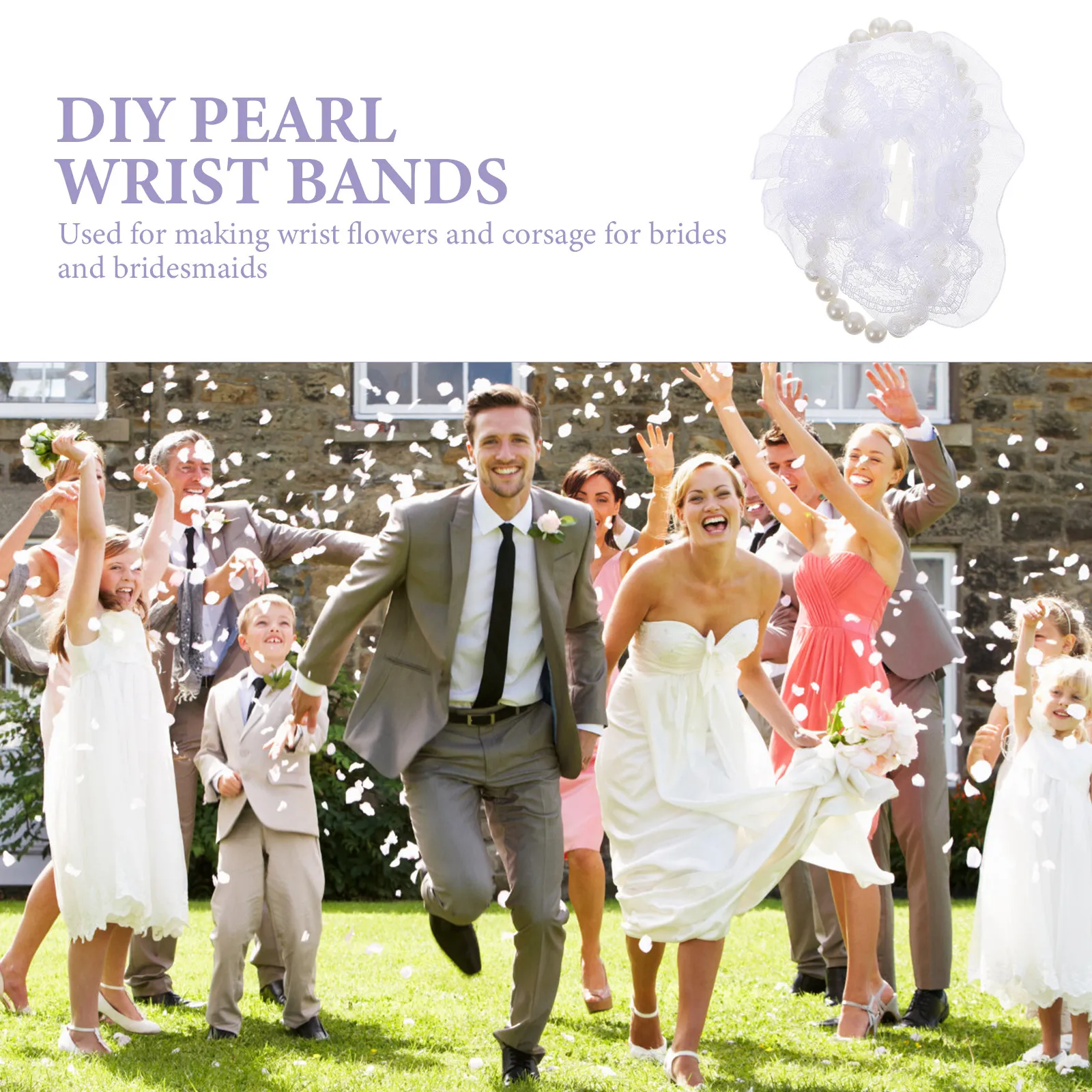 10Pcs Pearl Wristbands Elastic Adjustable DIY Wedding Bride Wrist Flower Corsage Bracelets Bridesmaid Wrist Decor Accessories