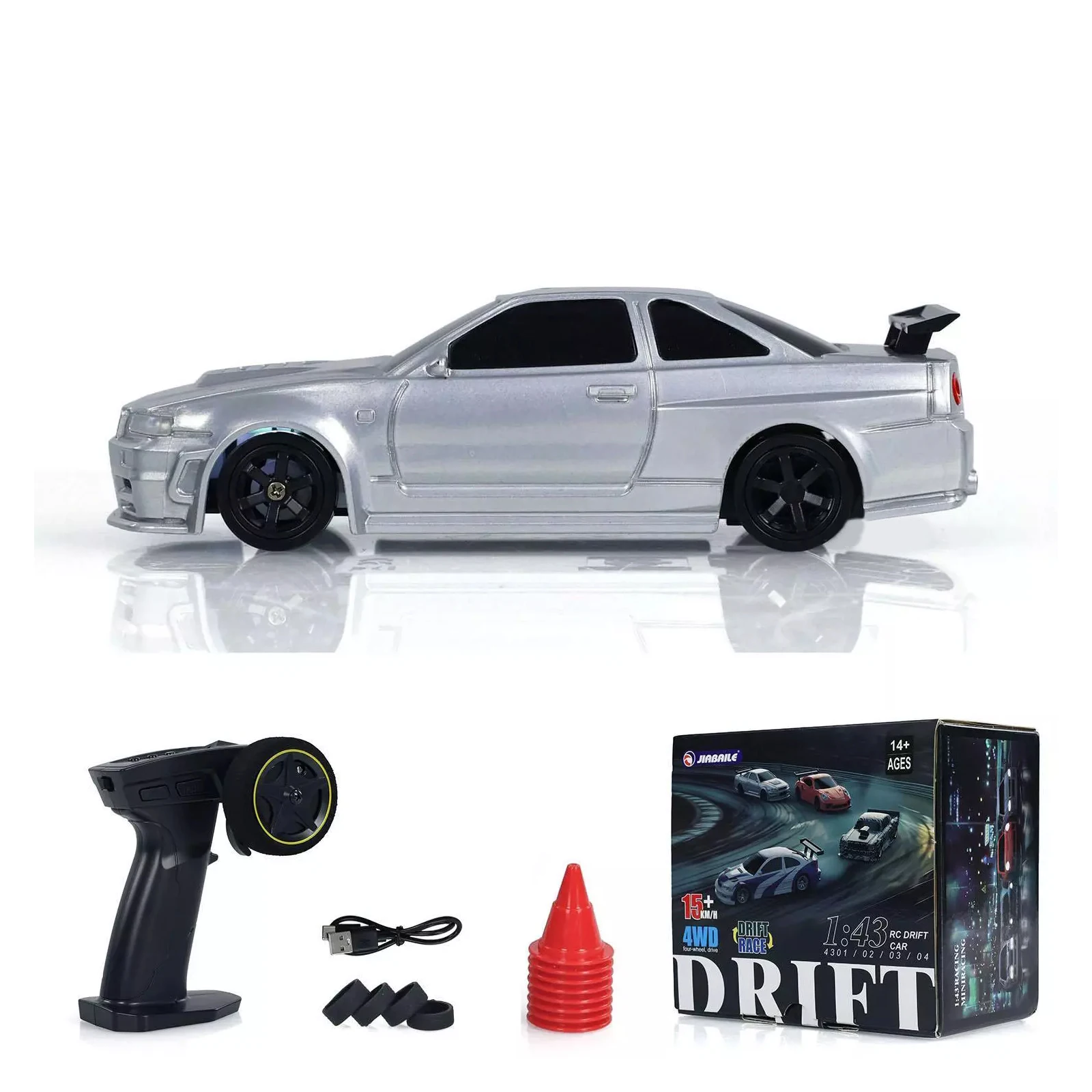 

1/43 готовый к бегу, гоночный автомобиль, игрушка с дистанционным управлением, 4WD, высокоскоростные шины для детей и взрослых, игры в помещении и на открытом воздухе