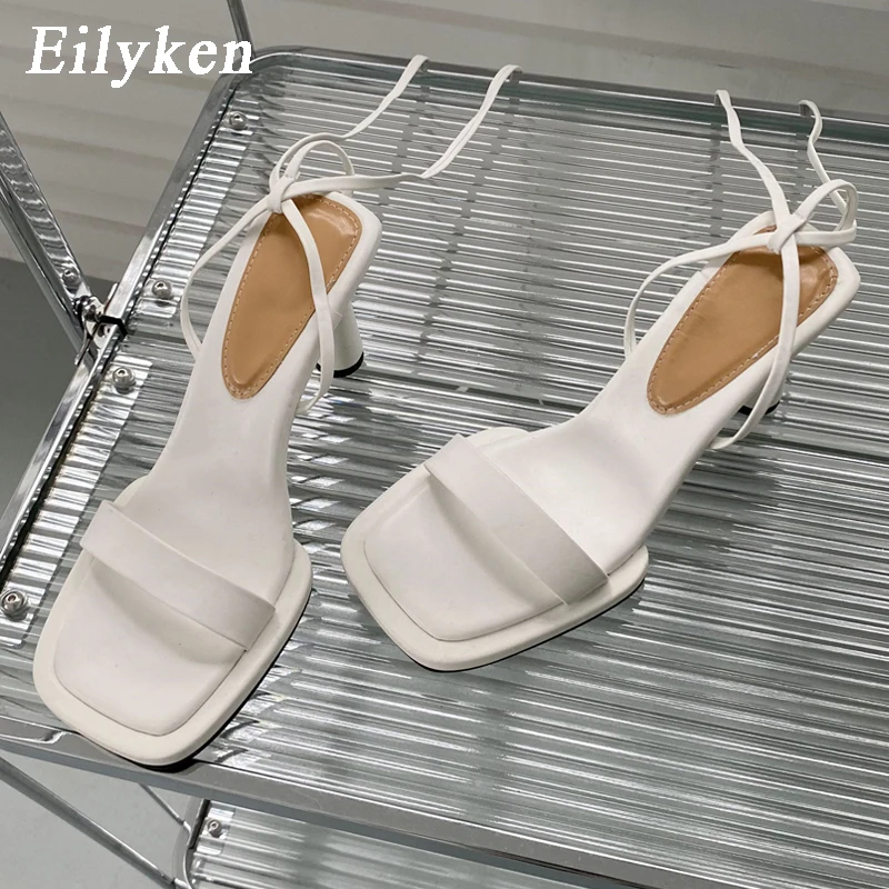 Eilyken 2024 Summer New Brand Ankle Strap Sandal Women Thin High Heel Lace-Up Dress Pumps Shoes Outdoor Gladiator Sandals