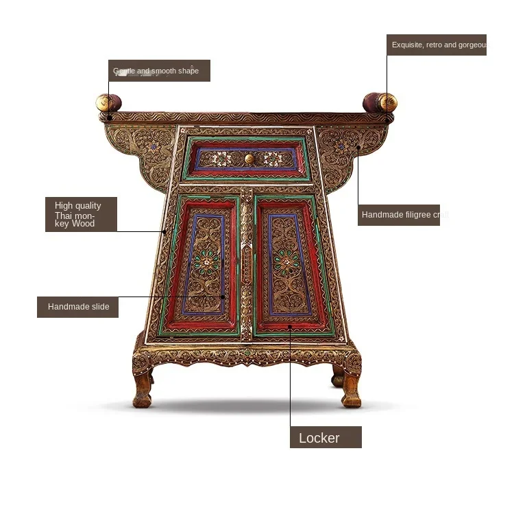 Thailand househol Entrance Cabinet Thai Decorative Cabinet Carved Living Room Entrance Table Southeast Asian Style Furniture