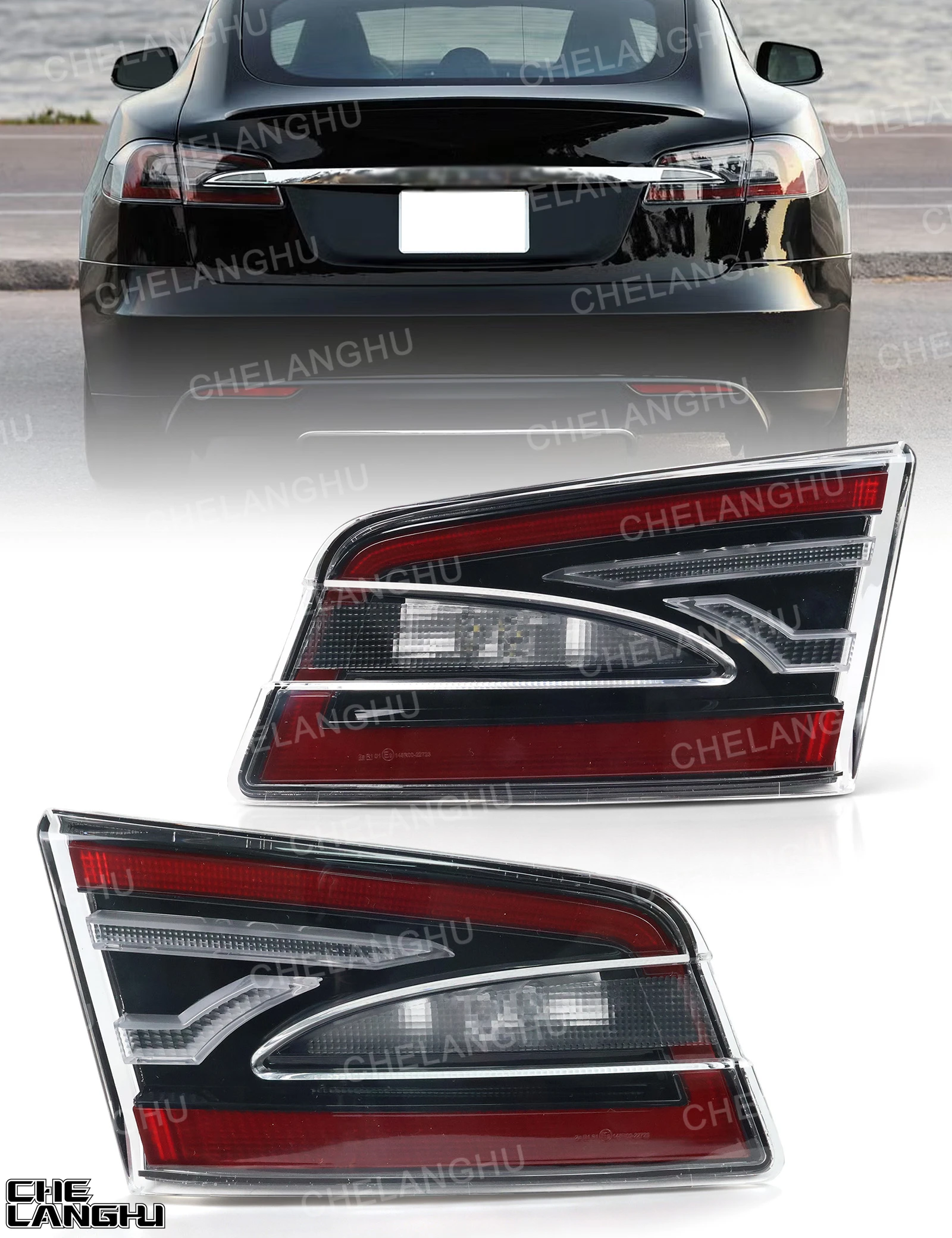 For Tesla Model S US Version 2012 2013 2014 2015 2016 2017 2018 2019 2020 2021 Car Inner Side LED Tail Light Rear Running Lamp