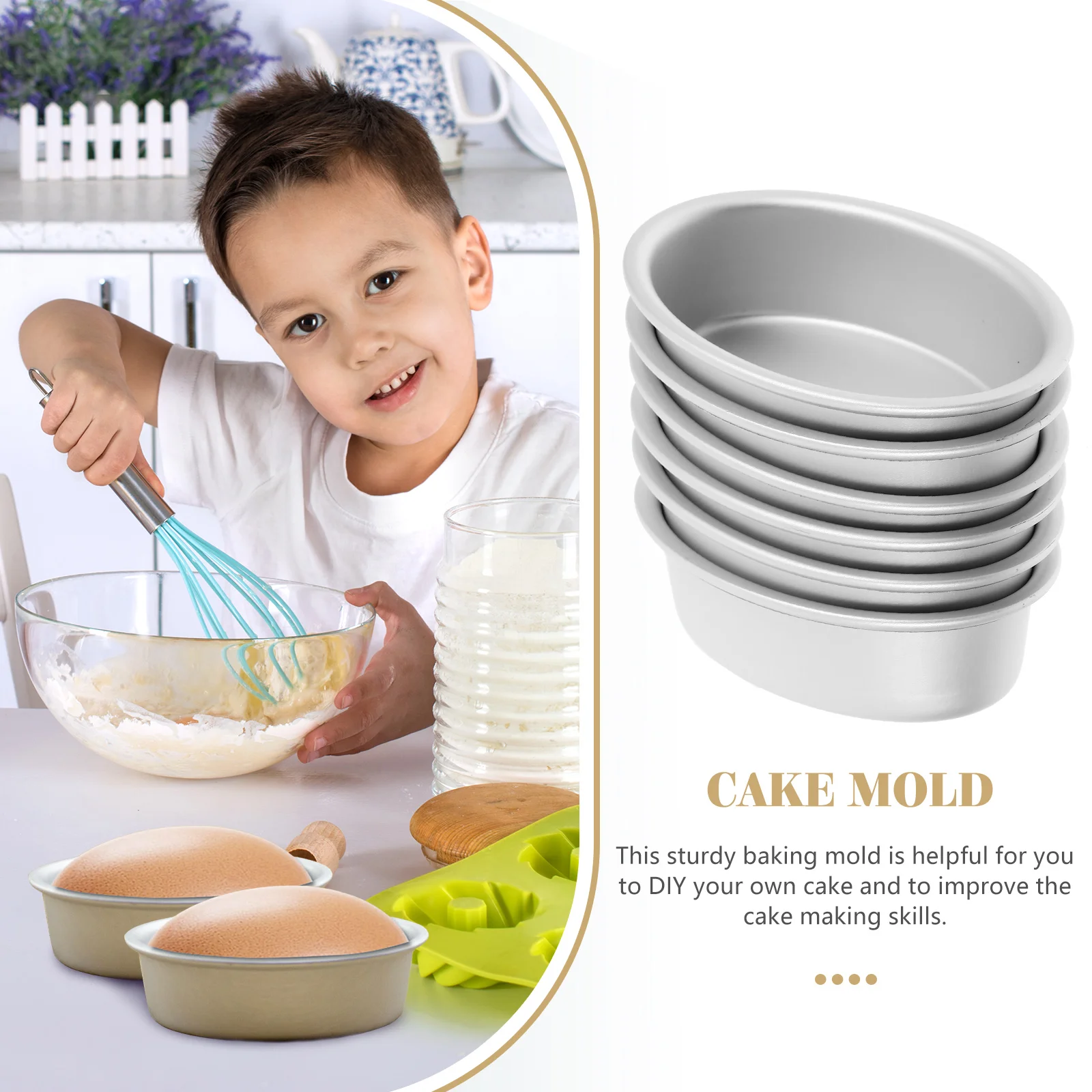 

10 Pcs Cake Mold Set Mini Pans for Baking Cakes Cheese Molds Cheesecake Round Hollow Chiffon Bread Supplies Oven Egg Small Flan