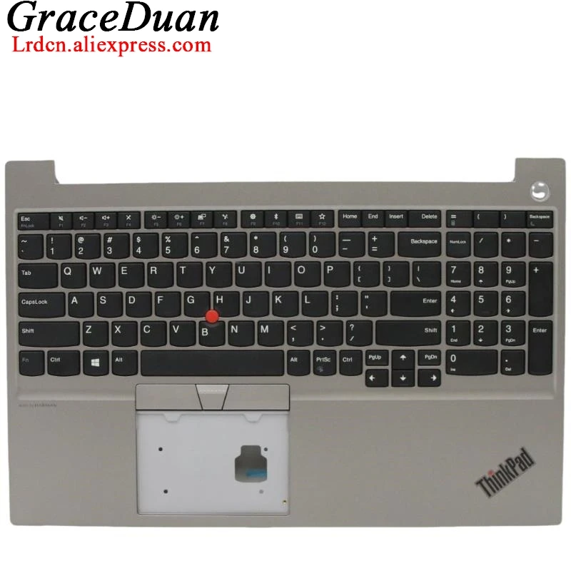 US English Silver Keyboard Upper Case Palmrest Shell Cover For Lenovo Thinkpad E15 Gen1 G1 5M10V16930 5M10V16959 5M10V16952