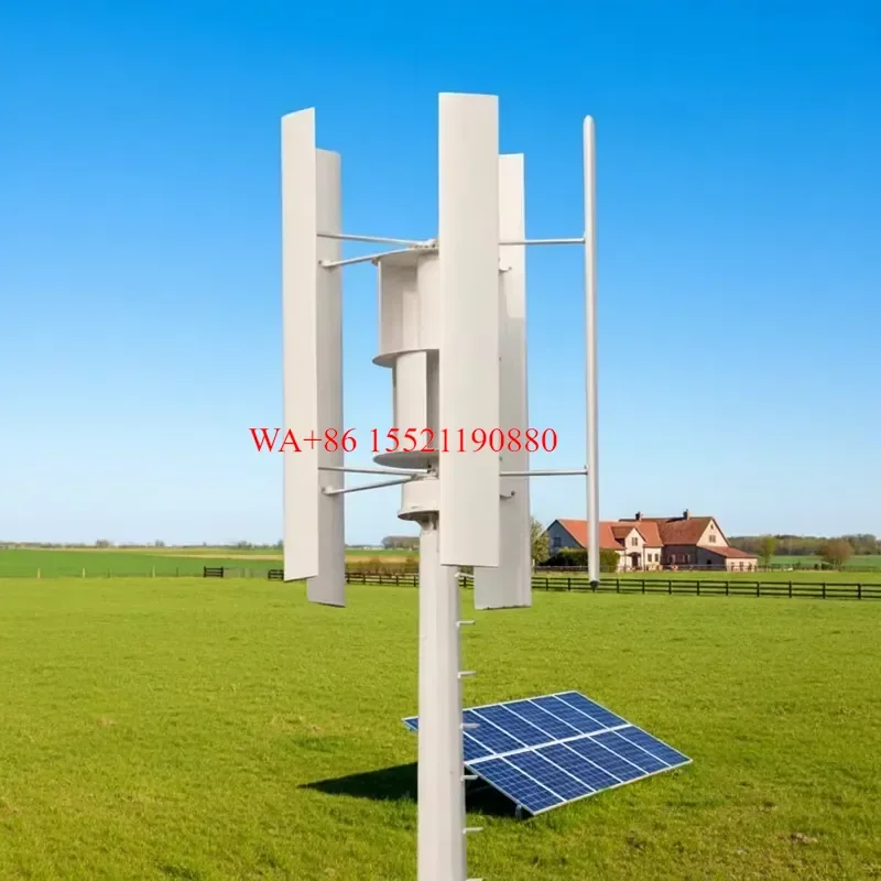WMWMNU 12V 24V 1000W Vertical Wind Turbine with 3 Phase Permanent Magnet Generator for Hybrid Solar Power System