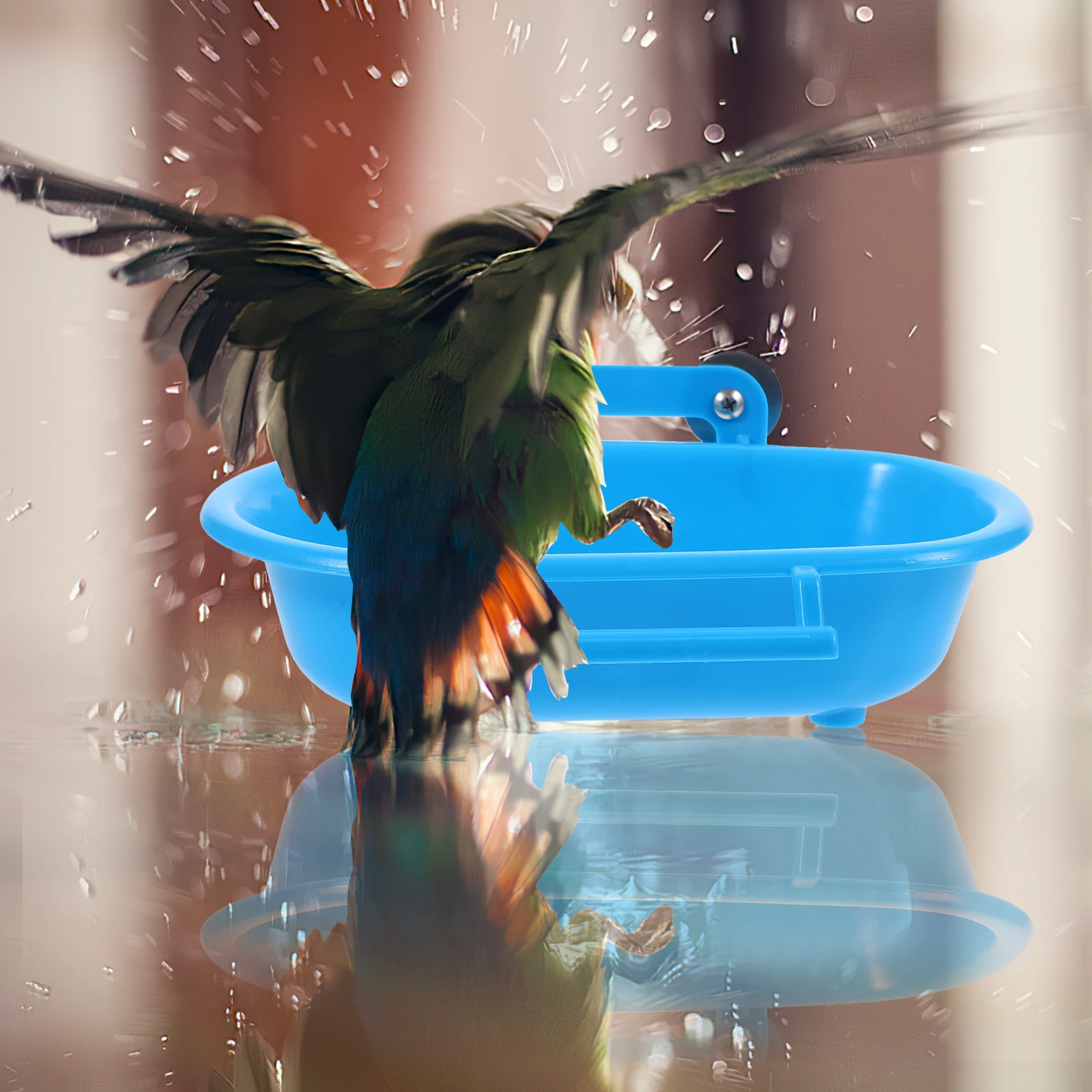 

Parrot Bath Tub Bird Bathtub for Cage Reusable Hanging Shower Basin Easy Clean Durable Lightweight Practical Pet Supplies