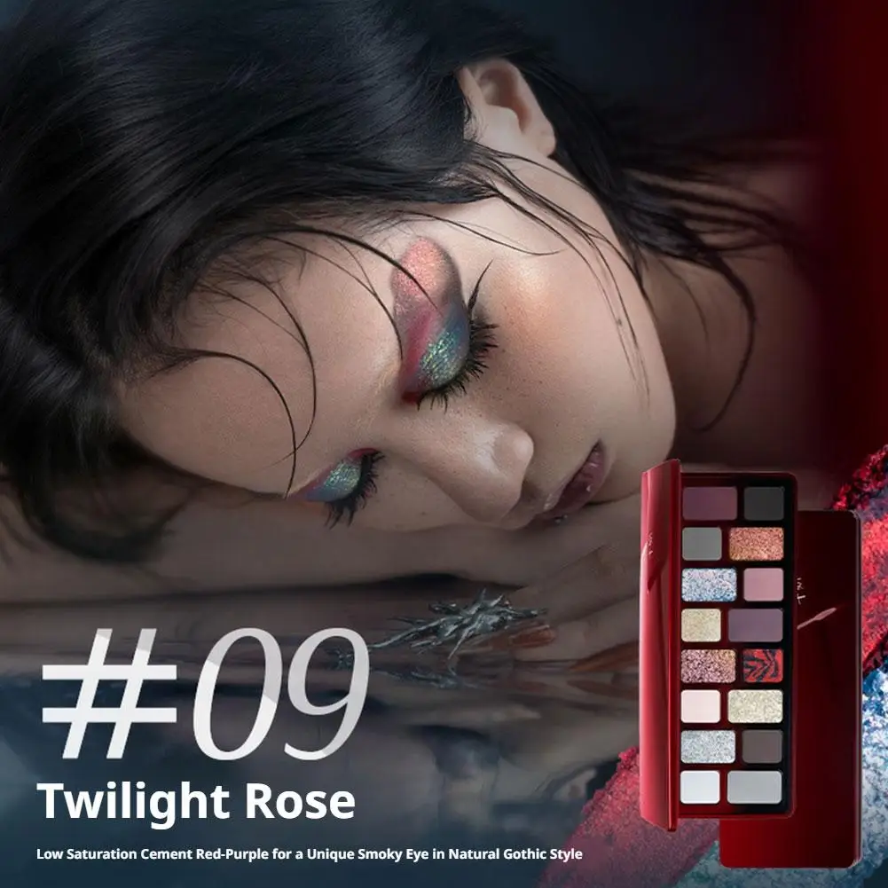 16-Color Cool Tone Eyeshadow Palette, Multi-Texture Eyeshadow Palette,Glitter Chamelon Matte Pearlescent Flash Plate,Eye Makeup