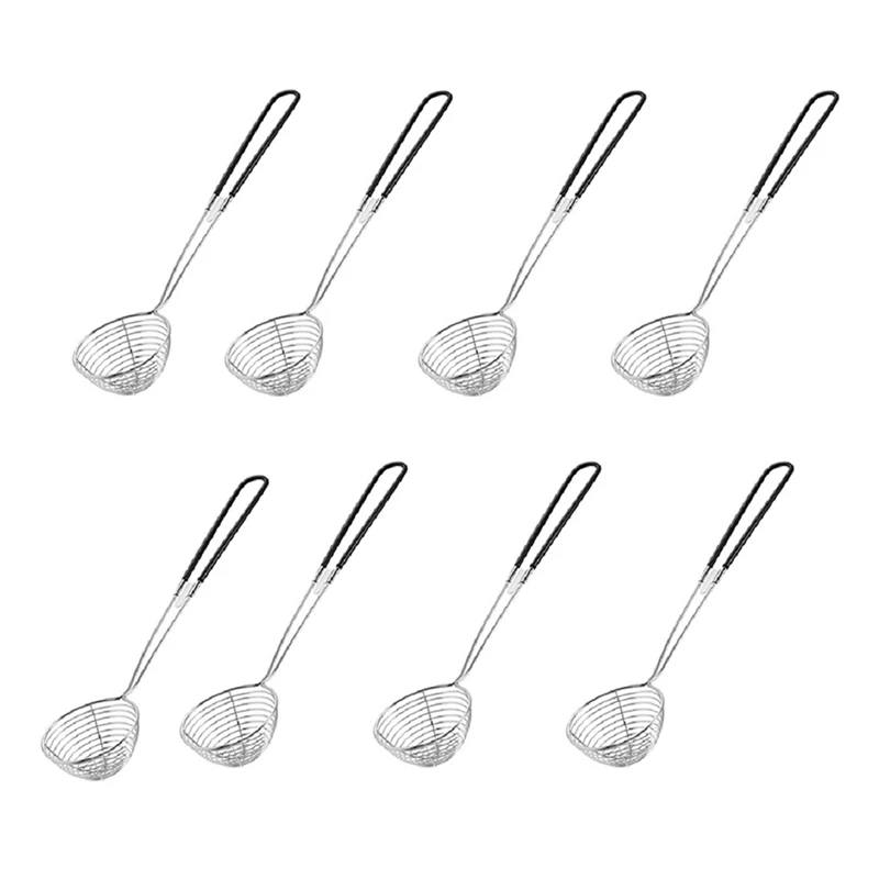 

Hot 8Pcs Hot Pot Strainer Scoops, Stainless Steel Hot Pot Strainer Spoons 2.5 Inch Mini Mesh Skimmer Spoon With Handle