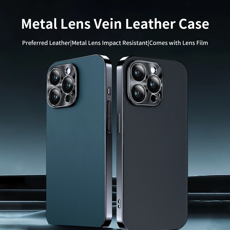 Neue Luxus-Beschichtung Rand Einfarbig Leder Stoßfest Telefon Fall Für iPhone 16 Pro Max 14 12 13 15 Pro max Stoßstange Zurück Abdeckung