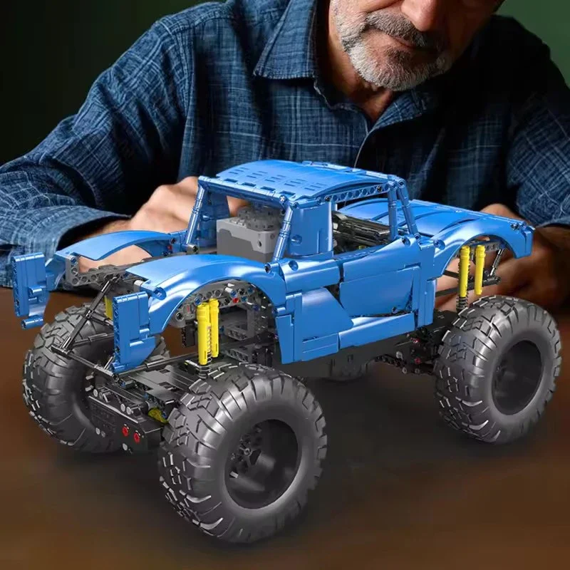 قالب الملك 18039 نموذج مركبة للطرق الوعرة 1454 قطعة مجموعة مكعبات البناء سلسلة التسلق لعبة للأولاد هدايا عيد الميلاد #4