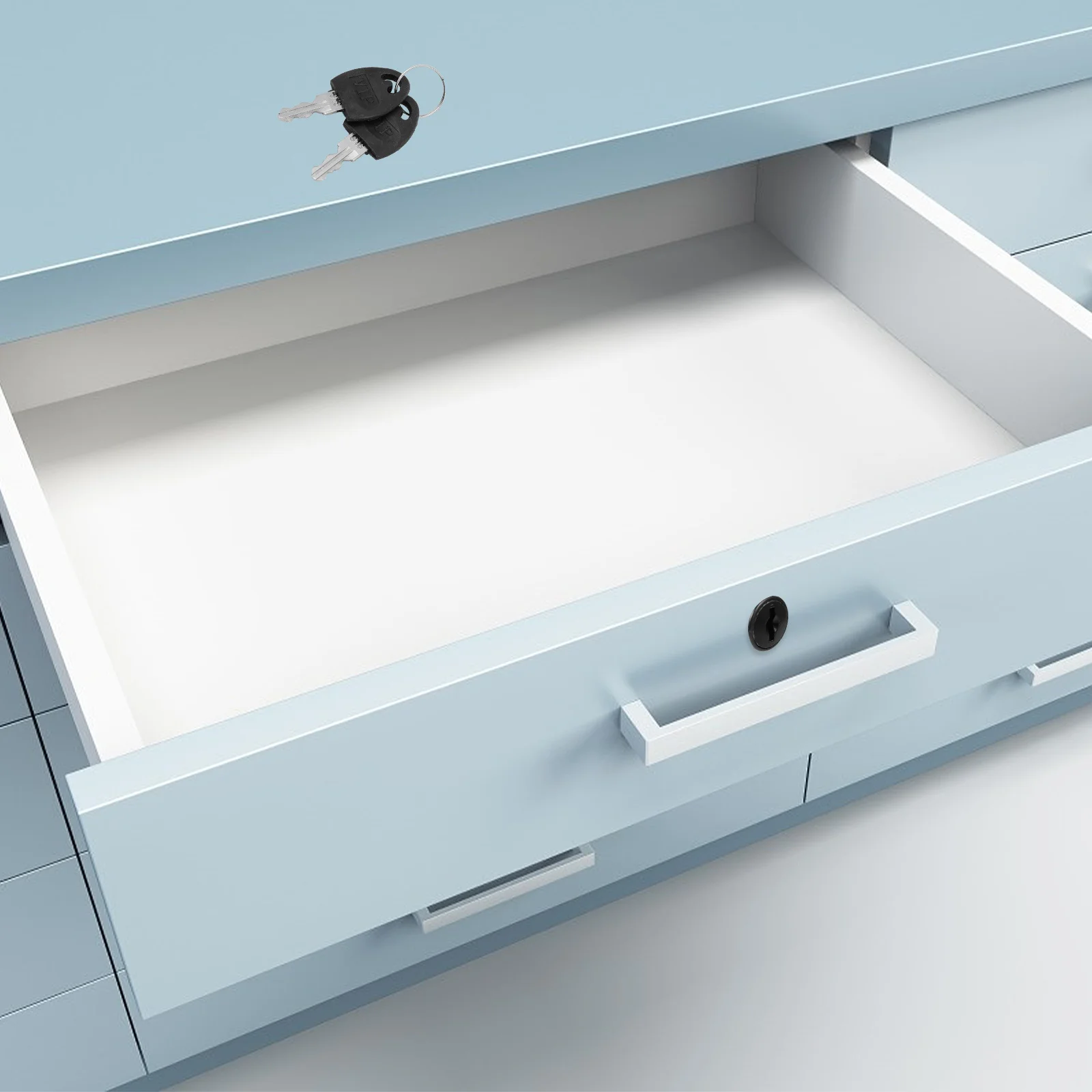 

2Pcs File Cabinet Locks High-Quality Zinc Alloy Iron Stainless Steel Durable Practical Drawer Wardrobe Furniture Safety