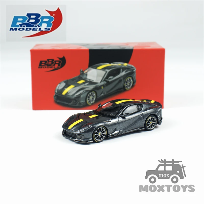 

BBR64 1:64 812 Competizione Grigio Grey w/Yellow stripe BBRFER64009 Diecast Model Car