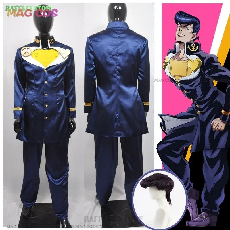 Higashikata Josuke Cosplay Costume Wig Anime Bizarre Diamond Is Unbreakable Cosplay Halloween Cloth Suit Adventure Clothe