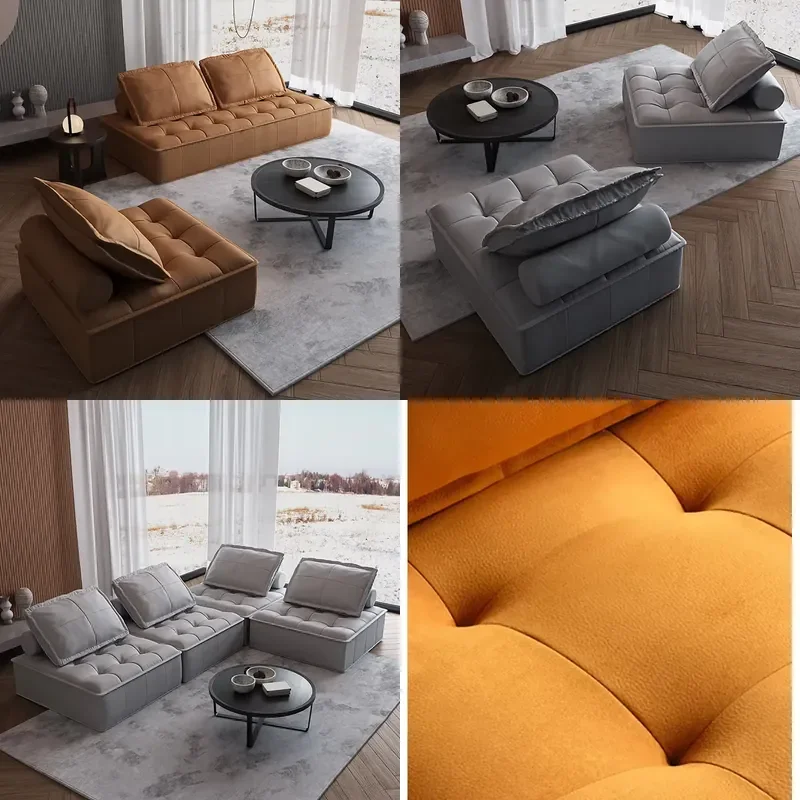 Modern Italy Modular Sofa Sets Living Room Furniture Tufted Sectional Couch