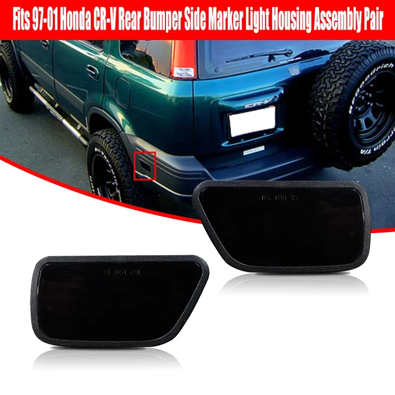 Smoked Lens Car Rear Bumper Side Marker Light Cover Shells Kit For Honda CR-V 1997 1998 1999 2000 2001 Car Accessories No Bulb