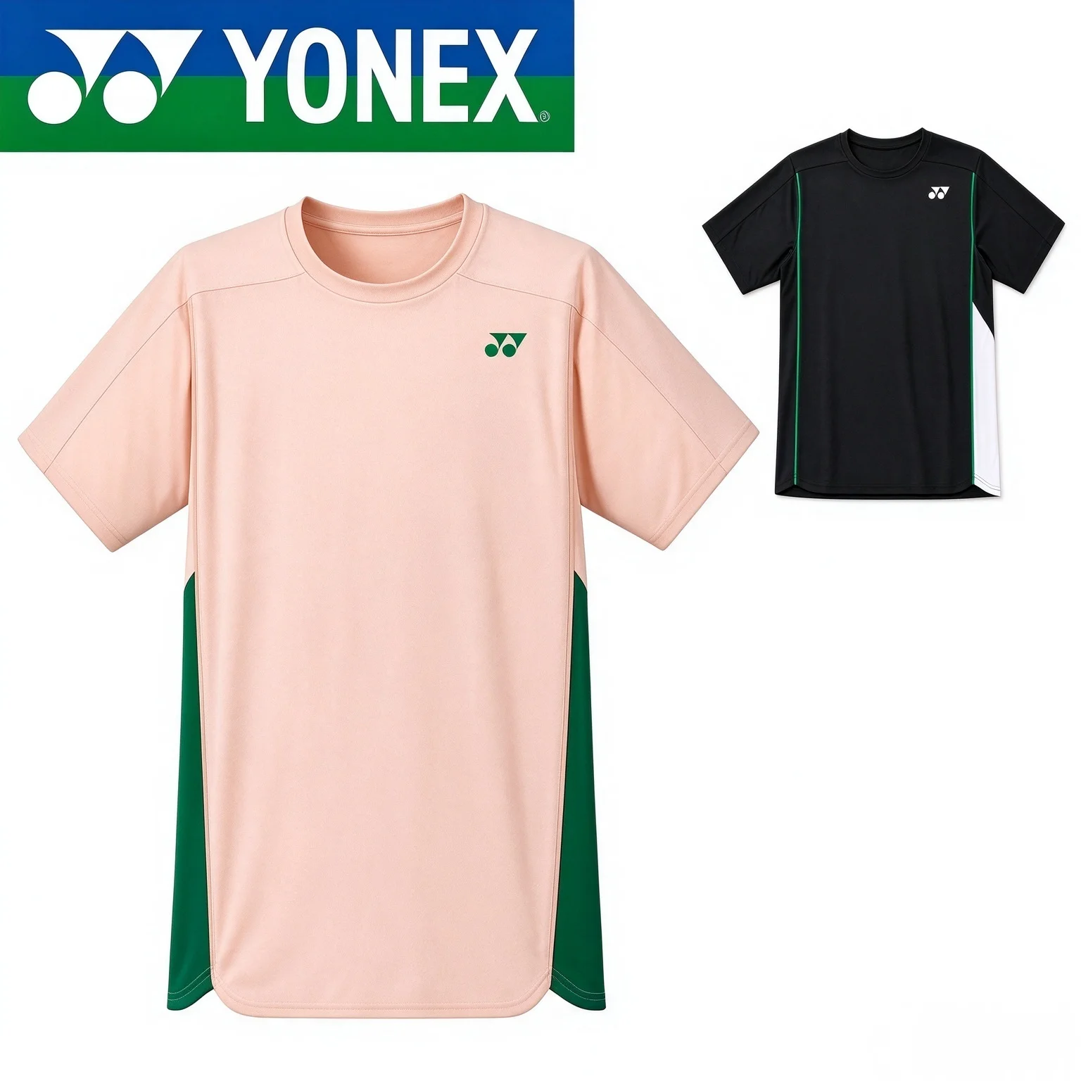 YONEX Badminton T-Shirt Men Women Quick Dry Breathable Color Block Crew Neck Short Sleeve Sports Training Gym Casual T-Shirt