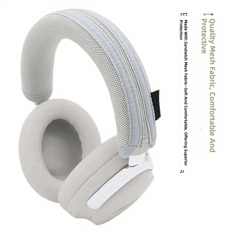 Tägliche Kopfbügelabdeckung für Over-Ear-Kopfhörer, schwarze Hülle zur Schutz vor Schweiß und Staub im Büro, beim Pendeln, auf Reisen und zu Hause. – Detail 2