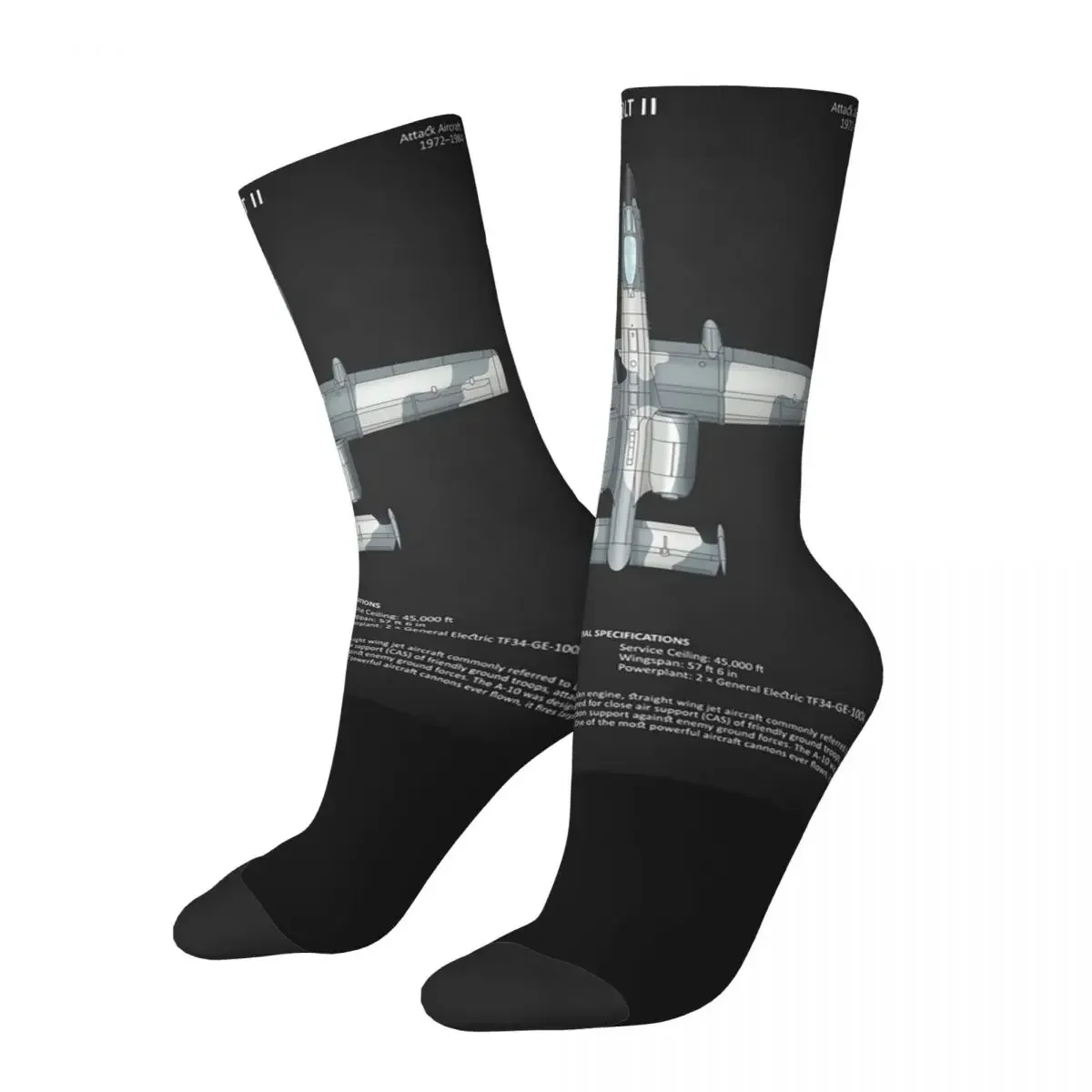 The A-10 Thunderbolt Socks Harajuku Sweat Absorbing Stockings All Season Long Socks Accessories for Unisex Gifts