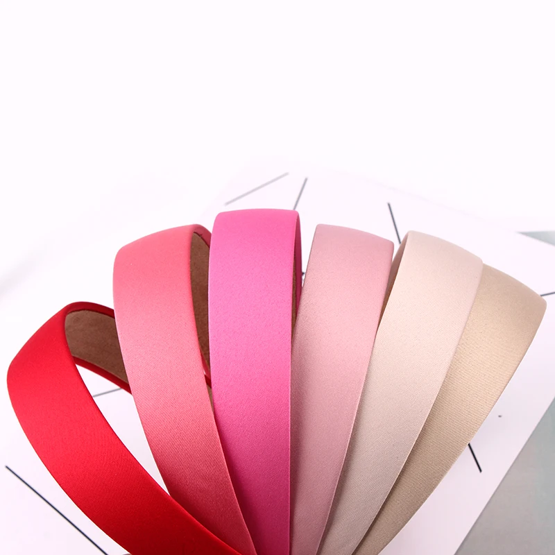 3/set Matte Satin Headband DIY Basic Hair Hoop for Women Colorful Wide Non-Slip Headbands Hair Accessories