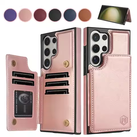 Wallet RFID Blocking Layer Protect Anti-Theft Magnetic Leather Case For Samsung Galaxy S25 Ultra S24 FE S23 Plus S22 S21 S20 FE