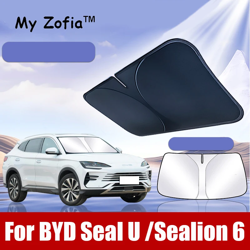 

For BYD Seal U Sealion 6 Song Plus 2024 2025 Car Windshield Sunshade Cover Anti UV Protection Foldable easy to store Accessories