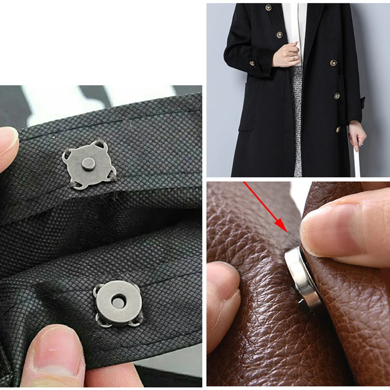 10/14/18mm Magnetic Buttons DIY Magnetic Snaps Purse Clasp Closures Metal Invisible Wallet Button Bag Accessories Craft Buckle