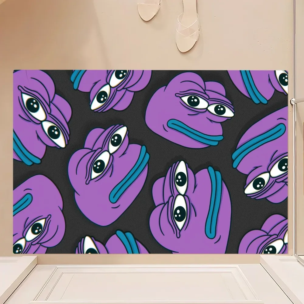 Cartoon P-Pepe The Frog Funny Floor Mat Bedroom Kitchen Door Bath House Super Absorbent Foot Non-slip