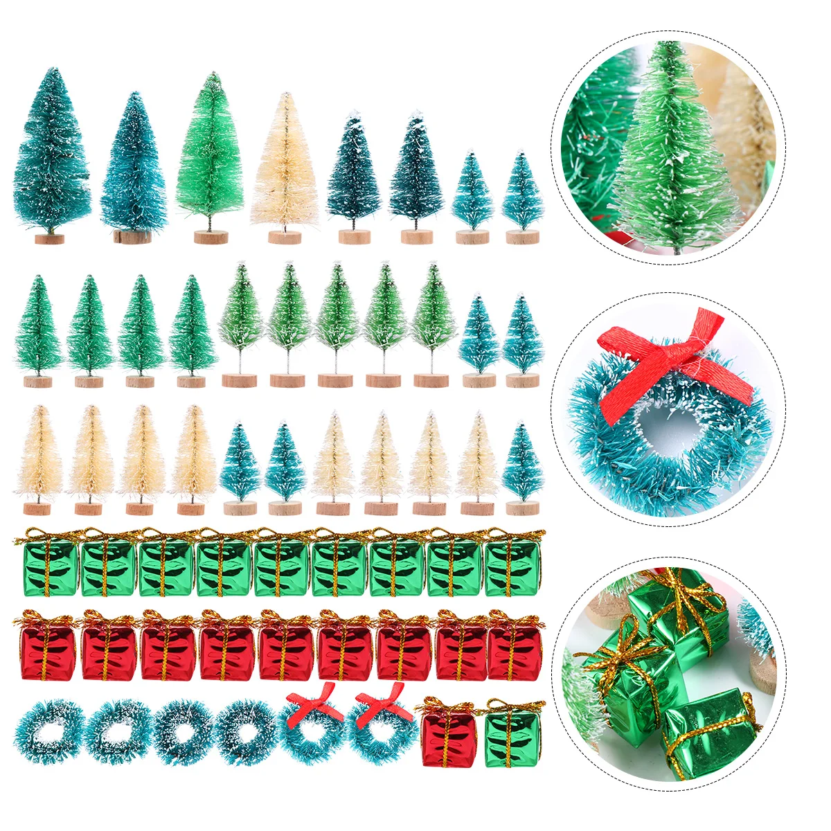 

Simulated Christmas Tree Set Artificial Garland Decoration Home Wreath Festive Ornaments Gift Box Xmas Decorations Festival