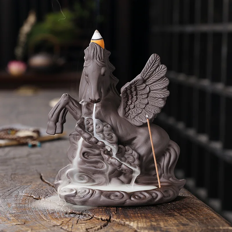 WW Purple Sand Backflow Incense Burner Matta Xiangyun Sandalwood Burner Incense Household, Antique Incense