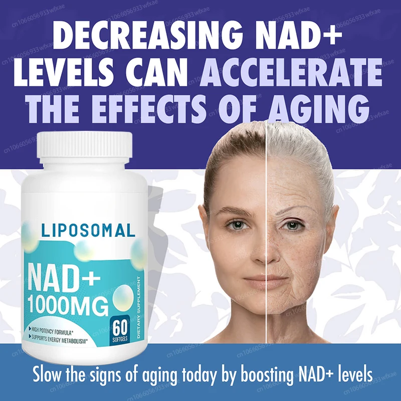 Liposomal Pure NAD + Supplement 1000mg DNA Repair Anti-Aging Cellular Energy Muscle Recovery Brain Function