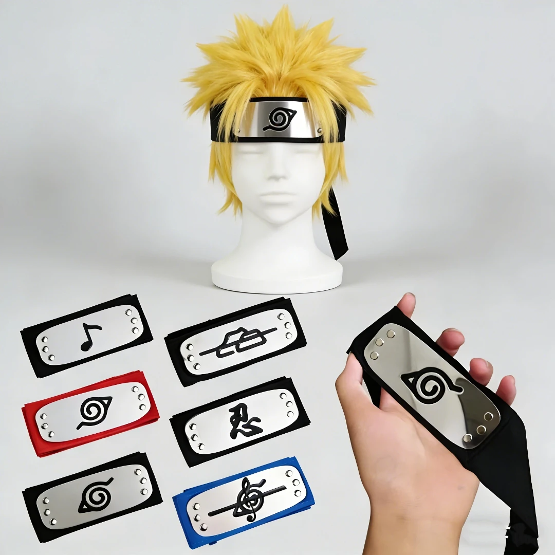 Diadema de Naruto Sasuke de Bandai, ninja rebelde de Konoha, cinta protectora para la frente, bandana de Kakashi, accesorios de disfraz de anime, regalo, juguete.