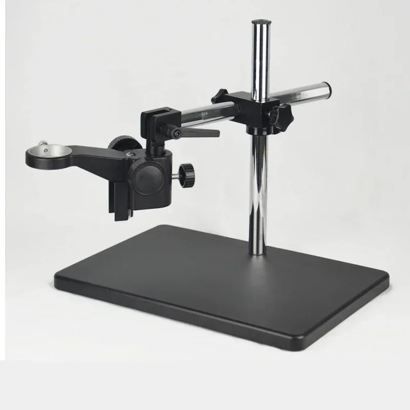 Upgraded universal long-arm stand with adjustable angle and rotating extension arm; suitable for electronic video microscopes.