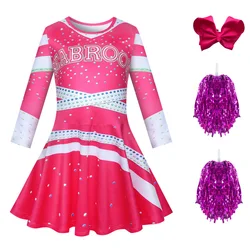 Girls Carnival Halloween Cheerleader Costume Cosplay Kids Zombie Addison Outfit Children Fancy Party Dress Cheer Uniform Clothes