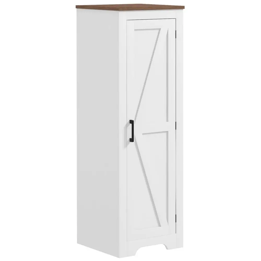 

Farmhouse Storage Cabinet with Adjustable Shelf, Single Barn Door Small Bathroom Storage Cabinet for Living Room, Floor Pantry