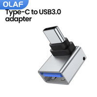 Olaf 90° Angle Type C To USB 3.0 Adapter USB Female To Type c Male Fast Charging adadpter OTG USB C For Xiaomi Laptop PC U Disk