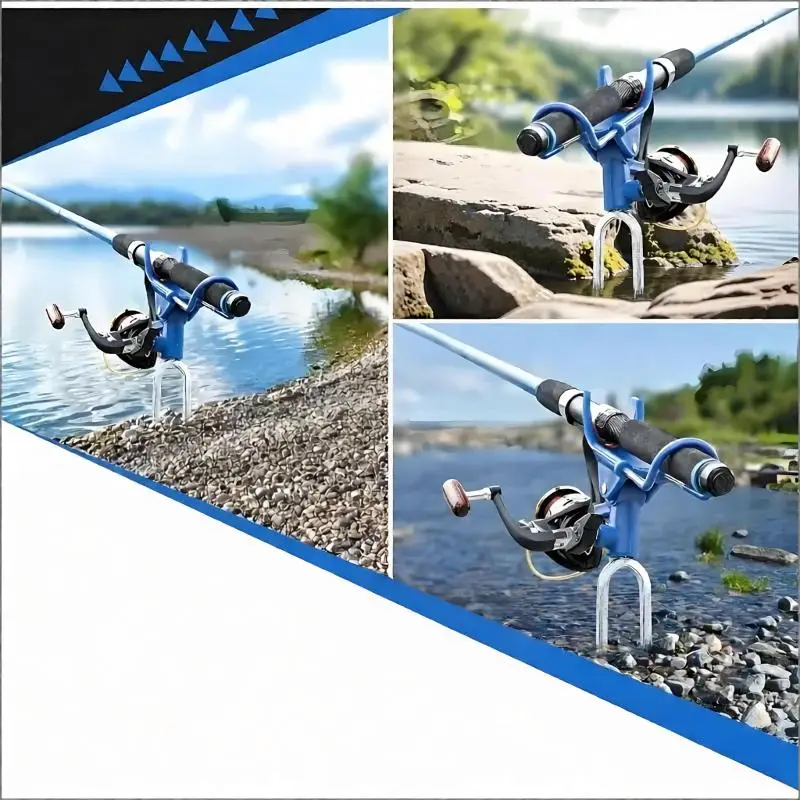 【OD】360° Adjustable Fishing Rod Holder, Heavy Duty Portable Foldable Stand With Ground Spike For Bank & Catfishing, Rust-Proof