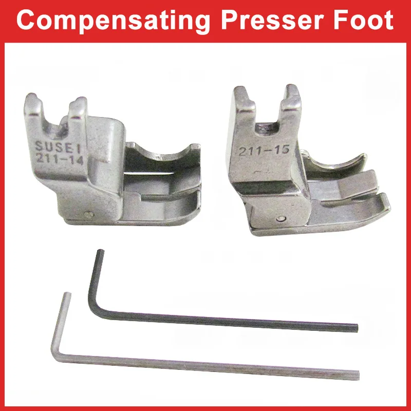 211-14/15 Double Compensating Presser Foot Right Guide Top Stitch Presser Feet Industrial Lockstitch Sewing Machine Foot