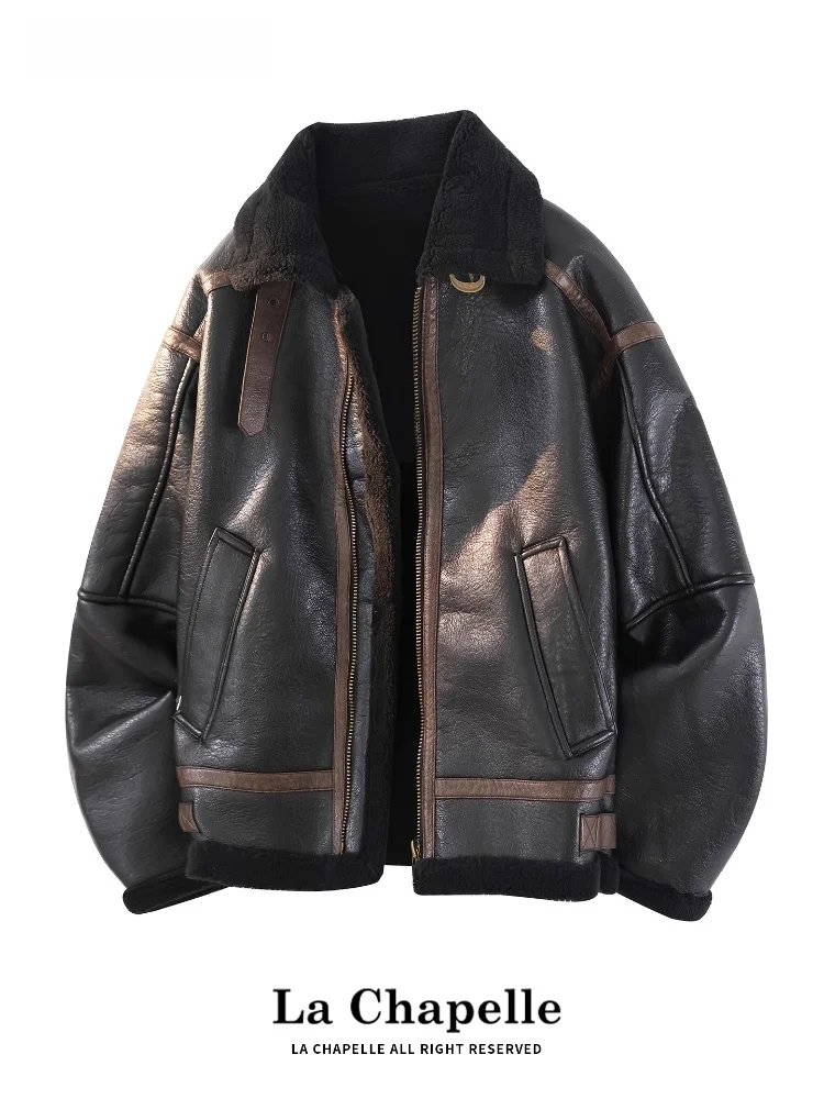 

La Chapelle American Sle, кожаное джато на подкладке из искусственного меха, мужское зимнее пальто, Новое поступление, верхняя одежда с функцией High Street, пальто