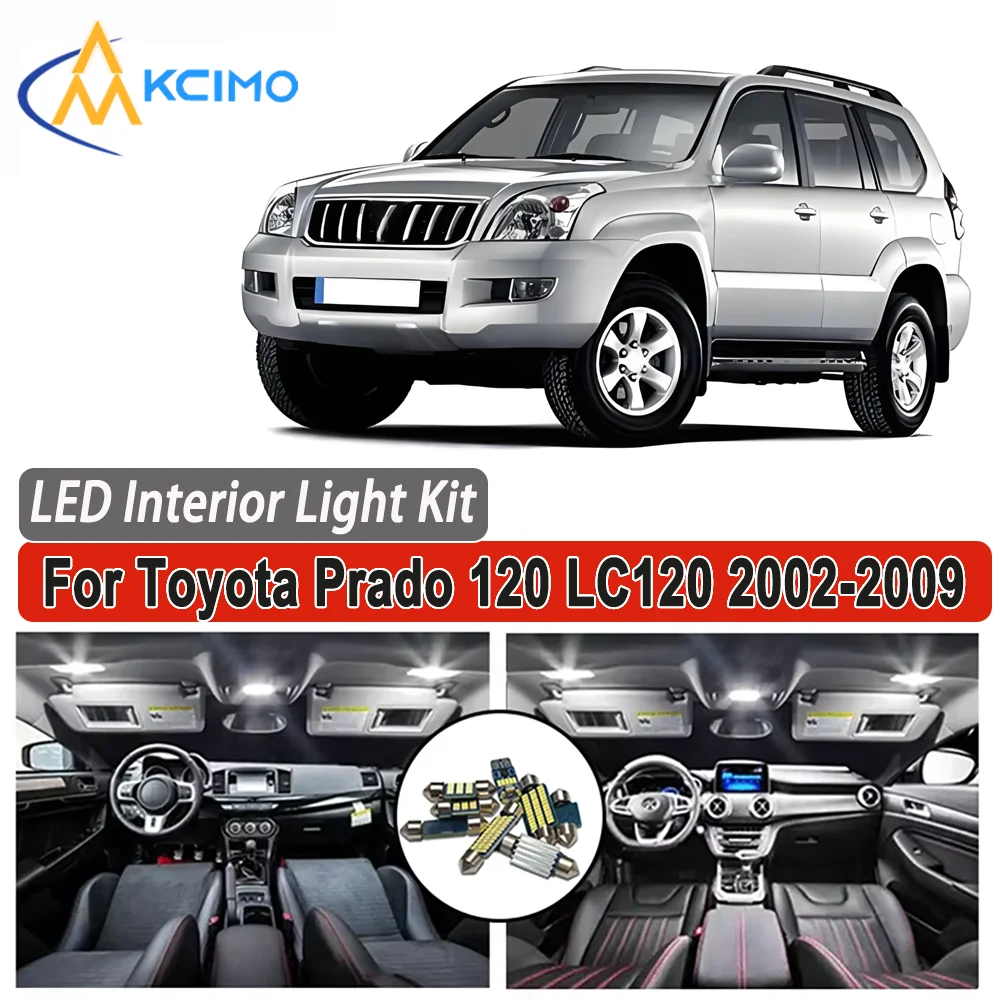 

Kcimo LED For Toyota Prado 120 LC120 2002 2003 2004 2005 2006 2007 2008 2009 Premium Bright LED Interior Dome Map Trunk Light