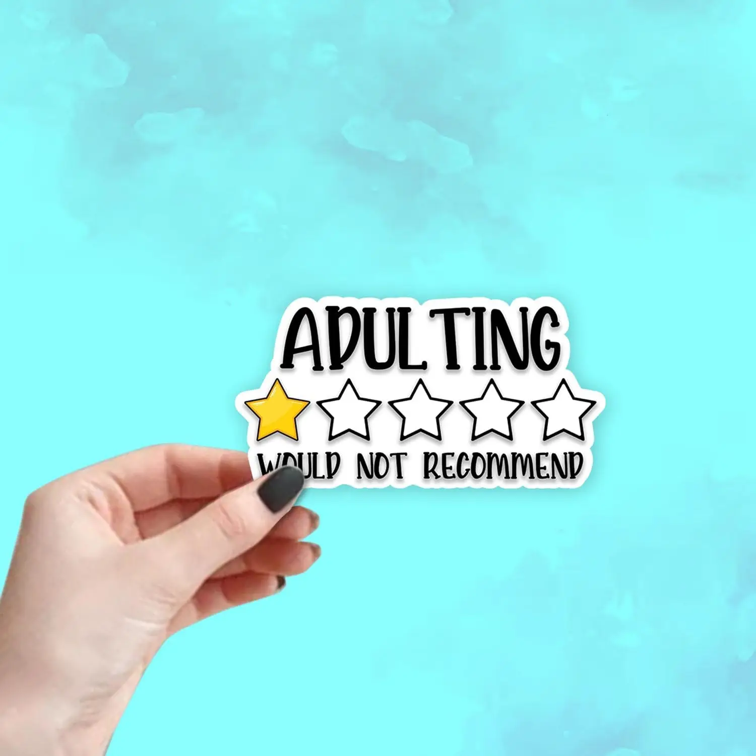 

3PCS Adulting Would Not Recommend Sticker Funny Quote Sarcastic Decals Waterproof Vinyl Sticker