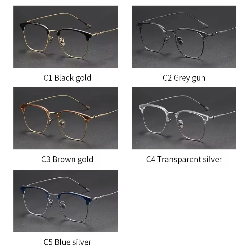 OLAMINS​ New Arrival Pure Titanium Eyeglasses Classic Style Glasses Frame For Business Men Ready Stock Optical Frame 80897